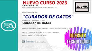 Docente Tecnológico CURSO quotCURADOR DE DATOSquot NIVEL 2  LECCIÓN 4  PASO A PASO NUEVO 2023 [upl. by Yemar]