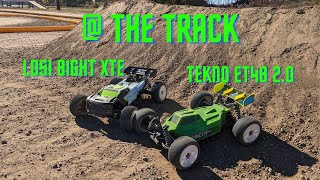 Losi 8ight XTE amp Tekno ET48 20 RCs on Dirt Race Track  Near Misses and Breakage Included [upl. by Alfeus]