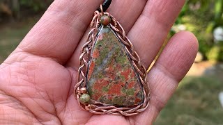 Unakite Copper Braided Soft Solder Pendant [upl. by Aelhsa]