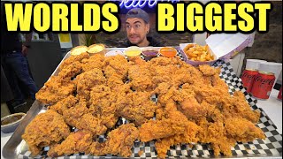 quotTRULY INSANEquot 40 PIECE FRIED CHICKEN CHALLENGE Worlds Biggest  Joel Hansen [upl. by Wylie195]