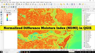 Normalized Difference Moisture Index NDMI in QGIS  Sentinel  2 Data [upl. by Cherianne]