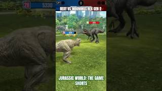 Rexy vs Indominus Rex Gen 2  Jurassic World Alive Shorts [upl. by Akihsar]