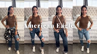 American Eagle Jeans Haul 2023  Try on Haul  Sale [upl. by Abihsat]