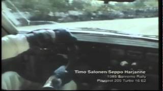 WRC Rally Sanremo 1985 Peugeot205 Turbo16E2 Timo Salonen Cockpit Sound MADNESS Onboard [upl. by Salomie]