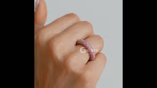 435ct Round Cut Pink Sapphire Eternity Ring [upl. by Jacklin]