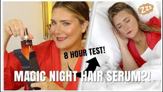 8H MAGIC NIGHT HAIR SERUM INTENSE 8 HOUR TEST ON DAMP AIR DRIED amp STYLED HAIR [upl. by Converse]