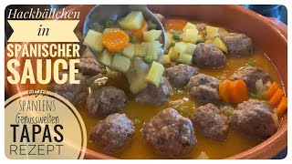 🇪🇸 Hackbällchen in spanischer Sauce  Albondigas con salsa española 🇪🇸 [upl. by Mullen]