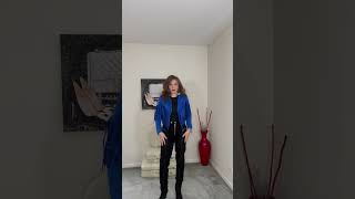 Styling royal blue fringe faux suede jacket with black toppants black ankle boots silver accents [upl. by Merrily]