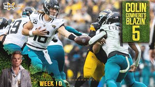 Blazin 5 Jags upset 49ers Cowboys embarrass Giants in Colins Week 10 picks  NFL  THE HERD [upl. by Friedrick]