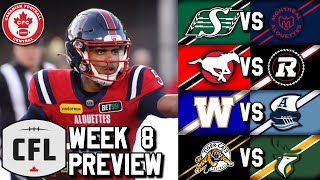 Week 8 Preview 2024 CFL Season [upl. by Andersen]