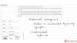 Which of the following statements are correct I In amphicribral vascular bundle [upl. by Robbins357]