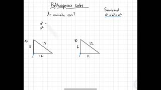 Geometri Pythagoras sats Kontrollera om en triangel är rätvinklig [upl. by Attennot895]