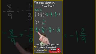 Add and subtract positive and negative fractions math mathhelp negativenumbers [upl. by Einnoc663]