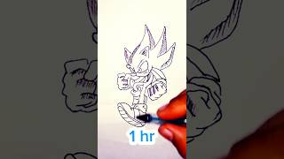 Pendrawing sonic in 10secs30secs1hr 2hrs drawing sonic drawingtutorial shorts shinsonic [upl. by Dolhenty]