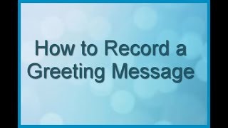 Panasonic  Telephones  Function  How to record a Greeting Message [upl. by Nunciata]