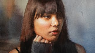 Watercolor portrait painting of a student [upl. by Bili]