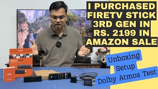 Amazon Fire TV Stick 3rd Gen Dolby Atmos Test  Firestick 3rd Gen Unboxing Setup and Review [upl. by Tila]