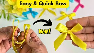 Very Easy Step By Step Bow Making  DIY Ribbon Bow  Ribbon Hair Bow Tutorial  How To Make Bow [upl. by Burrton819]