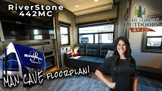 BEAUTIFUL Luxury Fifth Wheel w MAN CAVE  RiverStone 442MC [upl. by Ahsinaj]