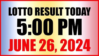 Lotto Result Today 5pm June 26 2024 Swertres Ez2 Pcso [upl. by Elocel]