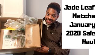 Jade Leaf Matcha January 2020 Sale Haul Unboxing  Matcha Infusions Smoothie Mix Bites amp Tea Set [upl. by Mattox]