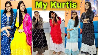 My Kurti Collection💃  Thulasi Indu Vlogs  Cute Sisters  My Shopping  Mama Kodalu [upl. by Osnola429]