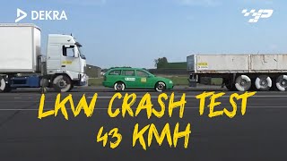 LKW Crashtest Dekra 43 kmh  Was bleibt vom Auto übrig [upl. by Ahnavas]