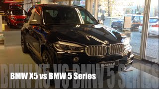 BMW X5 2015 vs BMW 5 Series 2015 [upl. by Mailli]