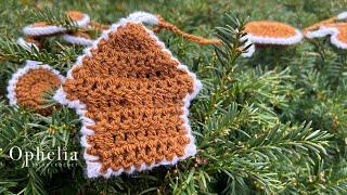 Christmas Ornaments Crochet  Gingerbread House Ornament and Garland [upl. by Yecac]