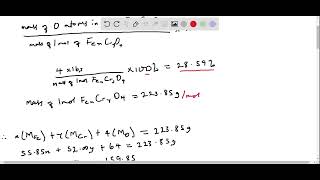 A chromium containing compound has the formula FexCryO4 and is 28 59 oxygen by mass Find x and y [upl. by Rimisac]