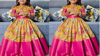 7 to 8 years girl designer long frock cutting and stitching [upl. by Esmerelda]