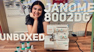 Janome 8002DG Overlocker Serger Unboxed with Jasmine SewWithAbi 🧵✂️❤️ [upl. by Spears907]