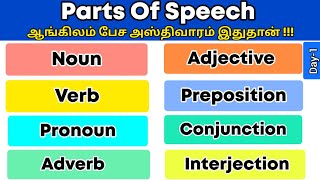 PARTS OF SPEECH 📚  Basic English Grammar  Spoken English in Tamil  Learn with examples [upl. by Saalocin854]