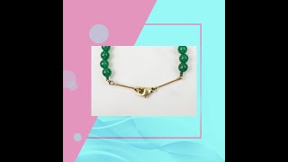 14K Yellow Gold Green Onyx amp Malachite Necklace 185quot  Grade A Beads 39g [upl. by Judy]