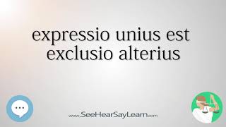 expressio unius est exclusio alterius 🔊 [upl. by Ardnatal]