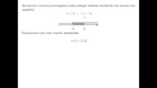 Nierówność z wartością bezwzględną x mniejsze od 3 [upl. by Dominik]