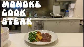 Monok3y Cooks Steak [upl. by Schick]