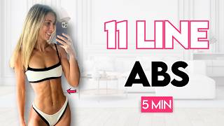 5 min Toned 11 Line Abs 7 Day Pilates Challenge  At Home Workout [upl. by Betteann]