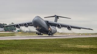 Insane Screamer  USAF  Lockheed C5B Galaxy incredible SHORT take off from Gdansk Airport [upl. by Eidahs647]