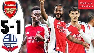 Rice E Nwaneri R Sterling K Havertz Goals Vs Bolton  Arsenal 51 Bolton  EFL Full Highlights [upl. by Beryle]