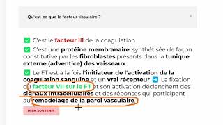 cours Physiologie et Exploration de lHémostase partie 2 [upl. by Anairb]