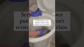 Cleaning hack Using a pumice stone to remove toilet rings [upl. by Nikolaos766]