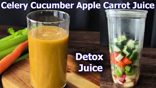 Celery Cucumber Apple Carrot Juice Recipe – Detox Drink and natural Energy Booster [upl. by Atal]