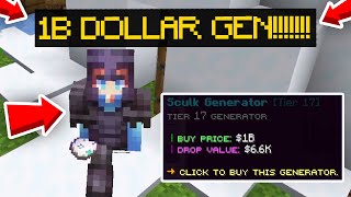 BUYING A 1 BILLION DOLLAR GEN BEDROCKJAVA Minecraft Gens Skyblock 6 [upl. by Awad134]