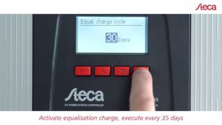 Steca Tarom 4545  Setting battery charging voltages [upl. by Monney128]