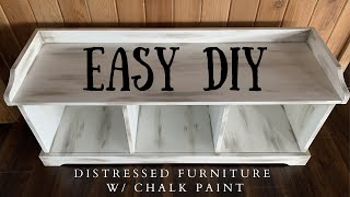 EASY HOW TO DISTRESS FURNITURE DIY DISTRESSED FURNITURE USING CHALK PAINT [upl. by Harriette]