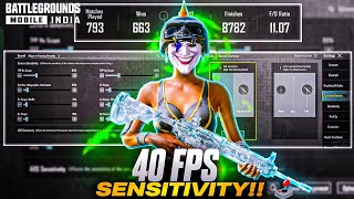 🤬 BGMI NEW BEST 40 FPS SENSITIVITY SETTINGS  FASTEST 40 FPS SENSITIVITY SETTINGS [upl. by Adnamas]