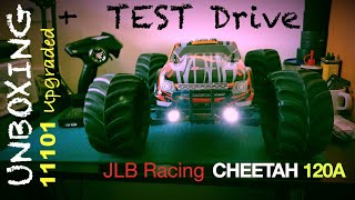 JLB Racing CHEETAH 120A Upgraded 110 Brushless RC Truck 11101 RTR Unboxing and Test Drive [upl. by Eednus924]