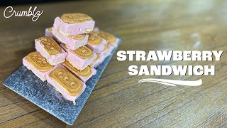 How to make creamy and crunchy strawberry sandwich  Easy Dessert Recipe [upl. by Tai77]