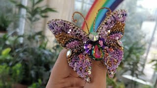 Handmade brooches 🍀 брошь azerbaijan icehandmade brooches butterfly pink elişi masterclass [upl. by Eceinert]